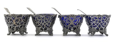 Lot 270 - A set of four Victorian silver salts, by...