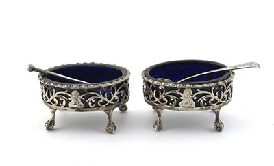 Lot 217 - A pair of George III silver salts, by David...