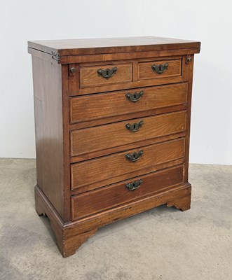 Lot 744 - An Edwardian mahogany bachelor's chest, fold...