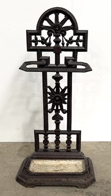Lot 389 - A late 19th century cast iron umbrella/stick...