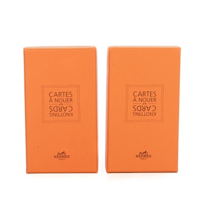 Lot 380 - Hermes, two sets of scarf Knotting Cards, with...