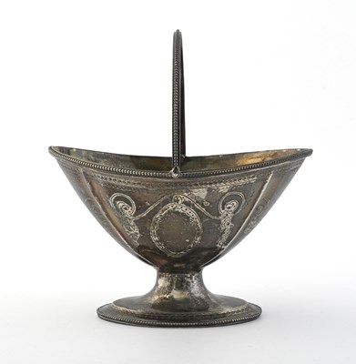 Lot 236 - A George III Neoclassical silver swing handle...