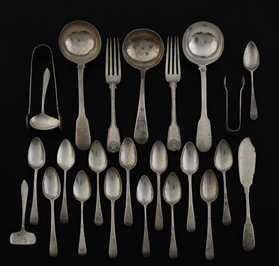 Lot 281 - A group of mixed silver flatware, various...