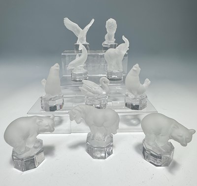 Lot 119 - Various Geobel frosted glass animal figurines...