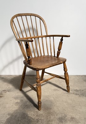 Lot 774 - An 18th century Elm Windsor stick back, bow...