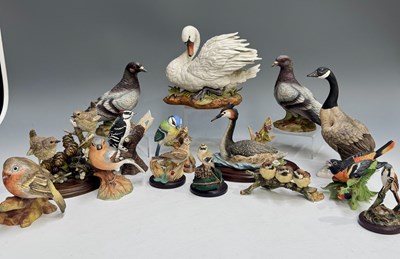 Lot 45 - Various bird figurines, majority ceramic, some...