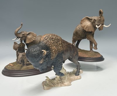 Lot 107 - Three figures of exotic animals, including: a...
