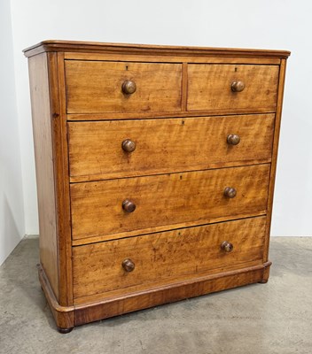 Lot 795 - A late 19th century satin wood chest of...