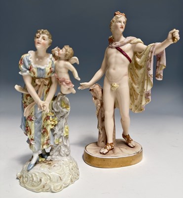 Lot 99 - Two hand painted porcelain continental...