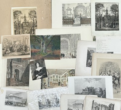 Lot 658 - A folio of assorted prints, including: a...