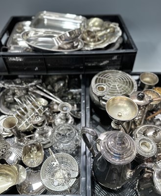 Lot 61 - A large collection of silver-plated and white...
