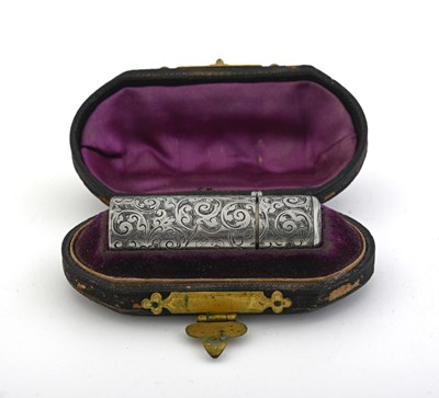 Lot 298 - A cased Victorian silver scent bottle, by...