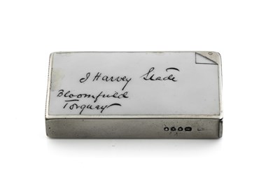 Lot 25 - A Victorian silver and enamel calling card...
