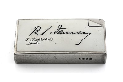 Lot 26 - A Victorian silver and enamel calling card...