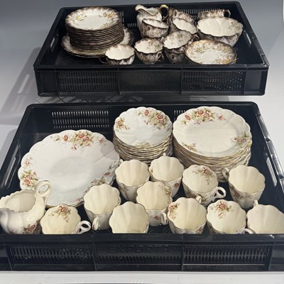 Lot 7 - Two late 19th/early 20th century floral bone...