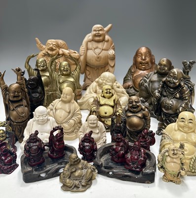 Lot 48 - A group of Buddha figurines, various materials...