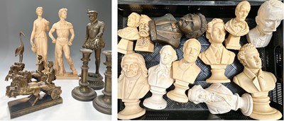Lot 49 - A collection of cast busts depicting 19th...