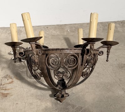Lot 332 - An Arts and Crafts type hemispherical cage...