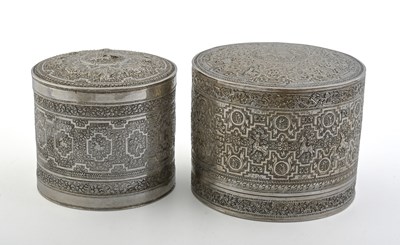 Lot 50 - Two Eastern silver-coloured metal betel nut...