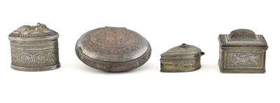 Lot 52 - Four Eastern silver-coloured and white metal...
