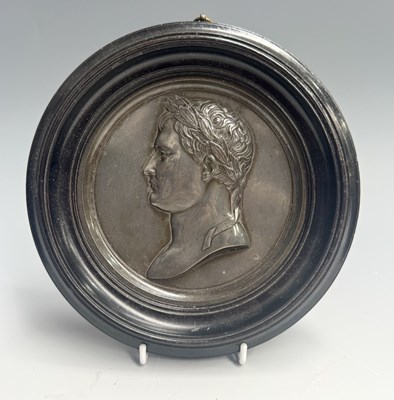 Lot 358 - A 19th century lead medallion of Napoleon...