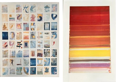 Lot 556 - Two abstract pictures: an oil-on-canvas...
