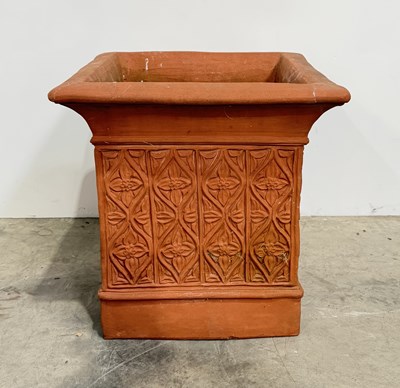 Lot 842 - A square Elizabethan style terracotta planter,...