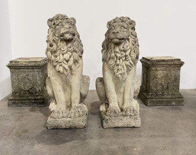 Lot 839 - A pair of reclaimed, 20th century stone...