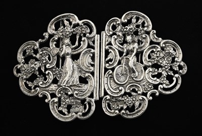Lot 176 - A Victorian silver cast belt buckle, by...
