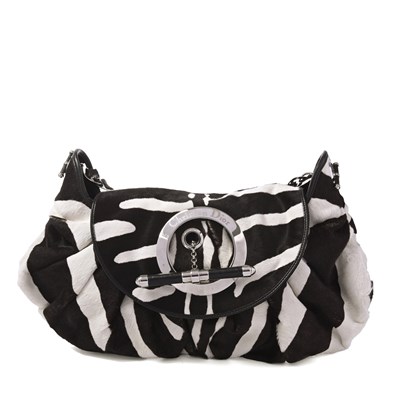 Lot 378 - Christian Dior by John Galliano, a JazzClub zebra handbag.