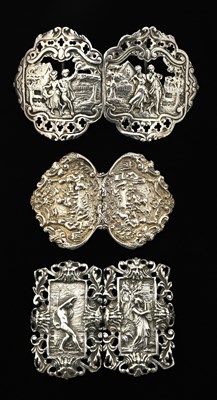 Lot 185 - An Edwardian silver cast belt buckle, by...