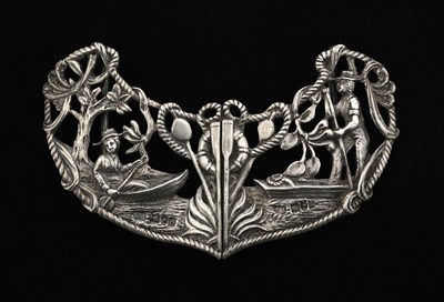 Lot 172 - An Edwardian cast silver belt buckle, by...