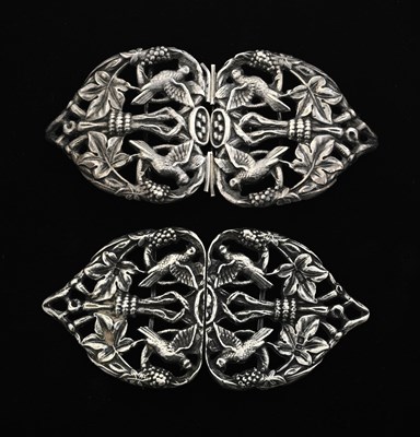 Lot 180 - A Victorian Arts & Crafts cast silver belt...