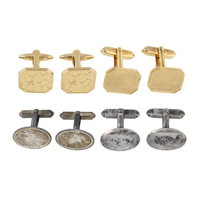 Lot 466 - A collection of cufflinks including: two...
