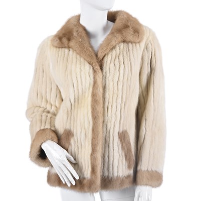 Lot 629 - Campbell Furs, a pearl mink jacket w/ pastel mink trim.
