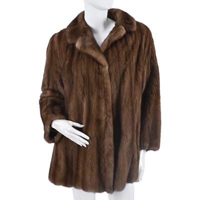 Lot 619 - A three-quarter-length pastel mink jacket.