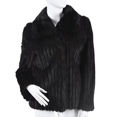 Lot 605 - Saga Mink, a dark ranch mink jacket.