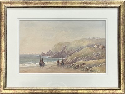 Lot 573 - J C Uren (British b.1985), a rocky shoreline...