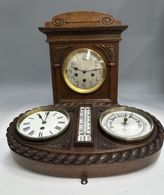 Lot 266 - A late 19th century wall hanging Barometer...