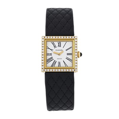 Lot 209 - Chanel, an 18ct gold Mademoiselle wrist watch