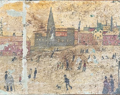 Lot 673 - Northern School, 20th century, a cityscape...