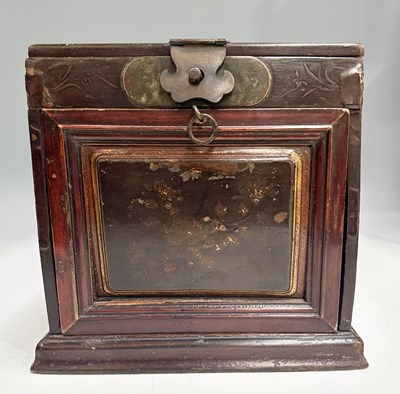 Lot 280 - A Chinese lacquered dressing table box with...
