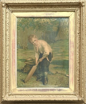 Lot 599 - A 19th-century oleograph of a young boy...