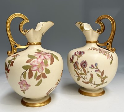 Lot 188 - A near pair of Royal Worcester blush ivory...