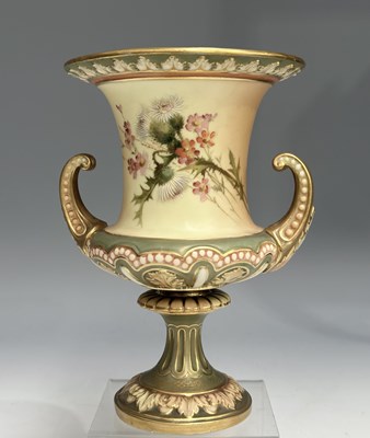 Lot 186 - A Royal Worcester blush ivory vase, of trumpet...