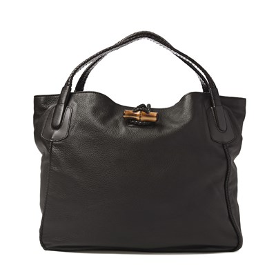 Lot 414 - Gucci, a large brown Bamboo tote bag.