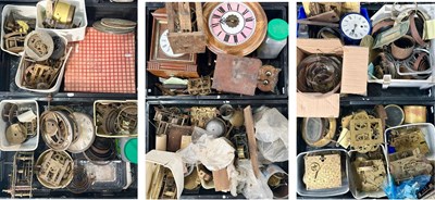 Lot 83 - An extensive collection of clock parts, likely...