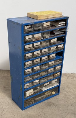 Lot 390 - A horologist multi-draw component cabinet...
