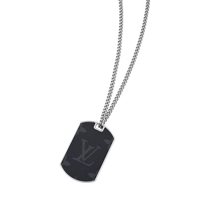 Lot 516 - Louis Vuitton, a monogram eclipse Locket Tag necklace.