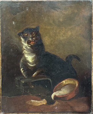 Lot 689 - A 19th-century folk-art curiosity genre scene,...